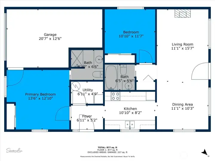 Floor plan with approximate measurements