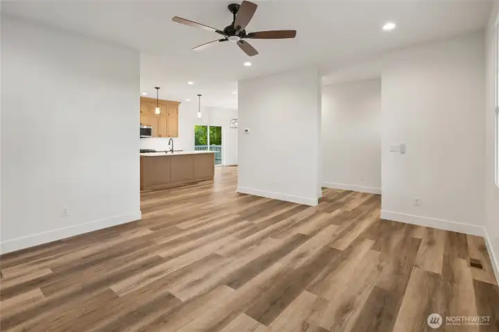 Living space near open kitchen Living space near open kitchen