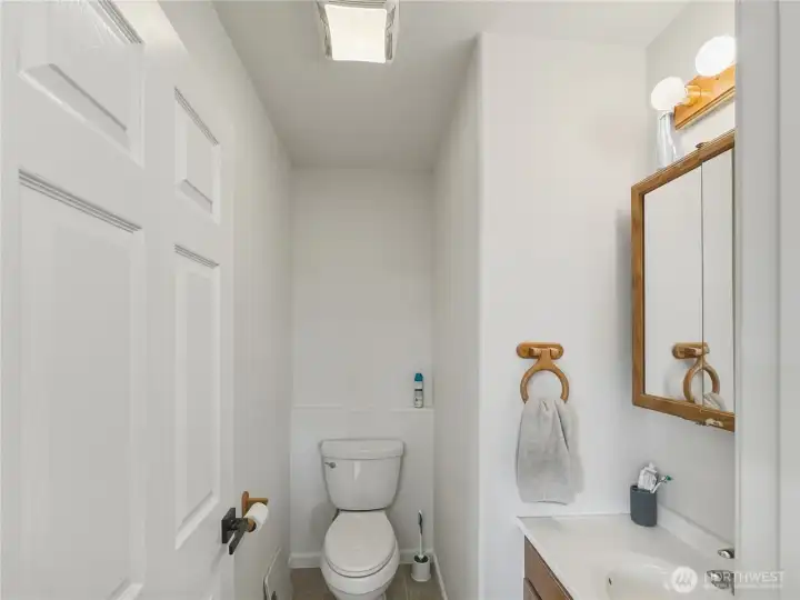 Upstairs half bath. There is also a 3/4 bath right next to it. Upstairs half bath. There is also a 3/4 bath right next to it.