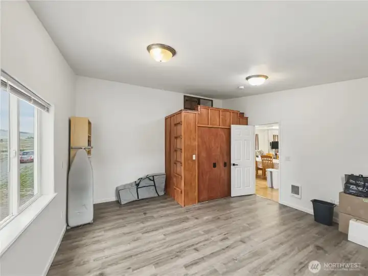Upstairs bedroom two, with loft bed, and built in storage. Upstairs bedroom two, with loft bed, and built in storage.