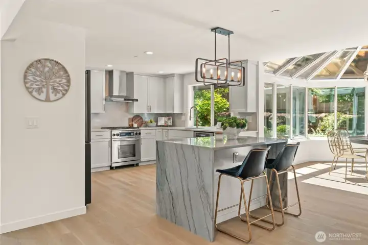New Quartz counters throughout the kitchen