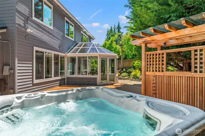 Unwind in your own private hot tub