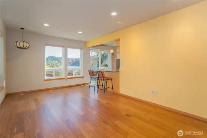 The guest house living space off the entry (with storage) is large and has an incredible view!