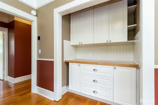 Ample storage in the updated kitchen
