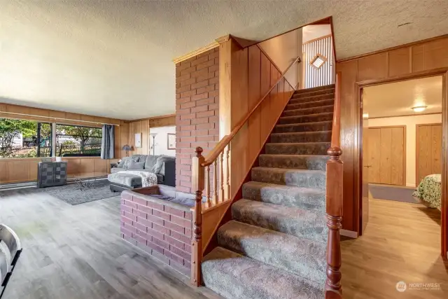 Stairs from fully finished daylight basement.