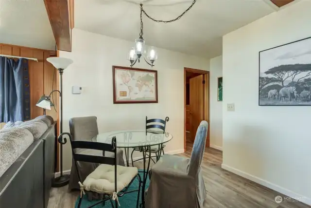 Dining area in downstairs area.