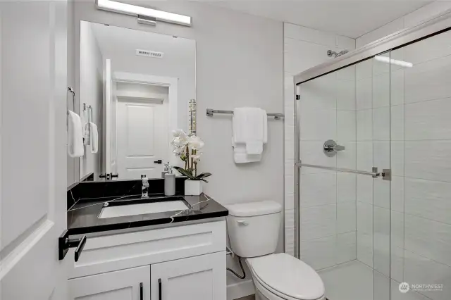 Connected bathroom on main floor (Model Home Lot C101)