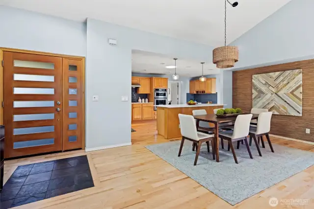 Spacious dining room just off the kitchen