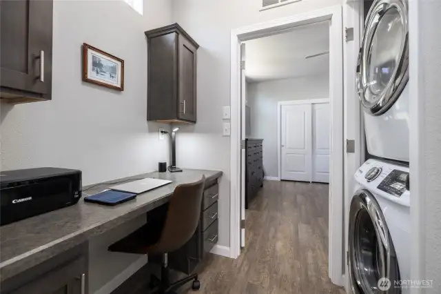 Hall office or hobby station.  Washer and Dryer stay.