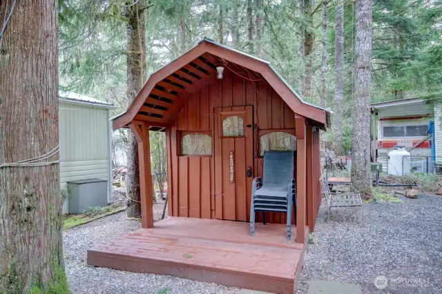 Includes a multiuse shed