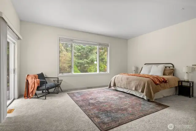 Primary Suite on the main floor with walk-in closet.