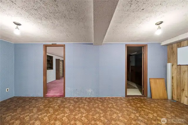 Tons of extra room downstairs with room for extra bedrooms.