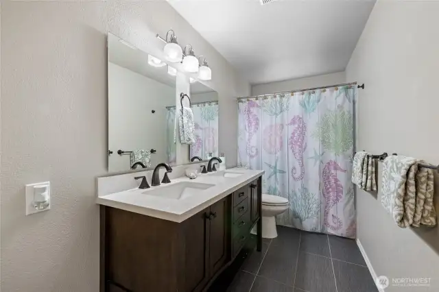 Full bath with double sinks!