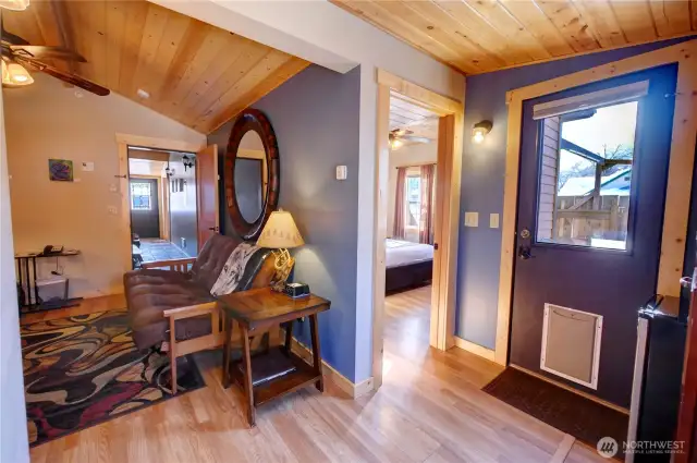 Unit 3 is the largest unit with a living room separate from the bedroom. See the doggy door here going out to your private fenced yard area.