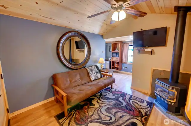 Imagine your dog curled here in the evening.