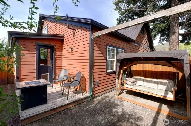 Unit 3 private yard area.  All yard areas come with porch swings.