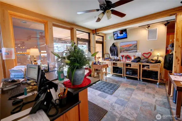 Your guests come to the main lodge lobby to check in.
