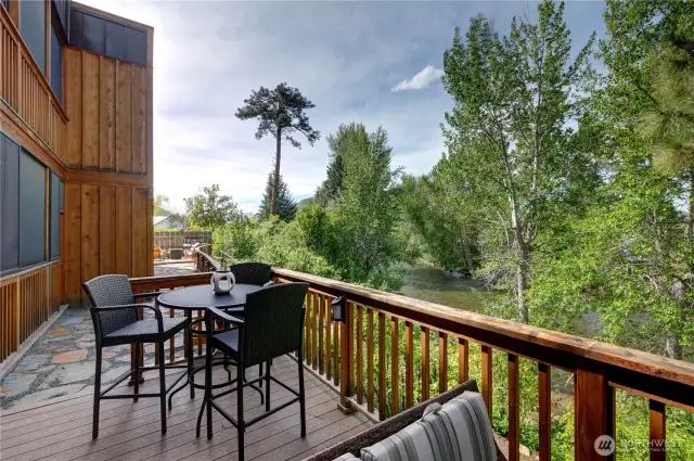 Multiple lounging areas with views.