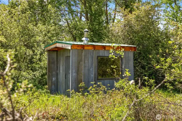 Outdoor custom sauna.