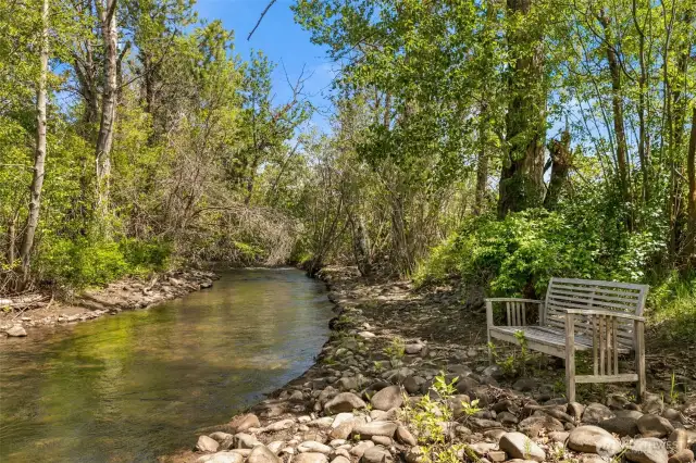 Naneum Creek on the West boarder of the property.