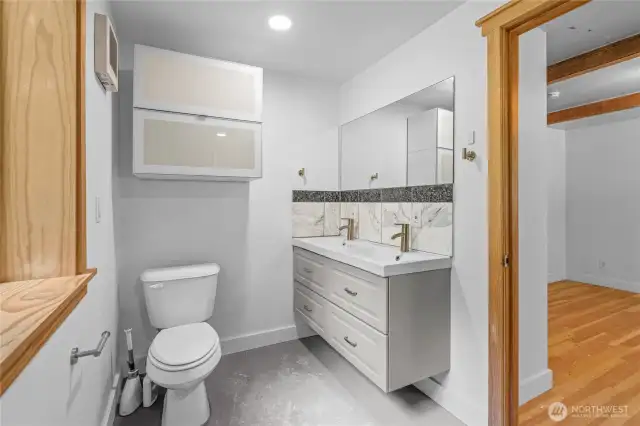 Unfinished room bathroom - toilet/sink are functioning