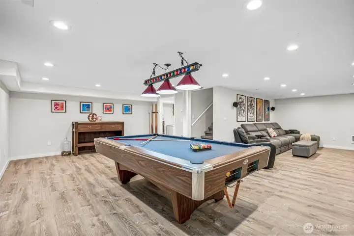 This large space has plenty of room for entertaining on game and movie nights!