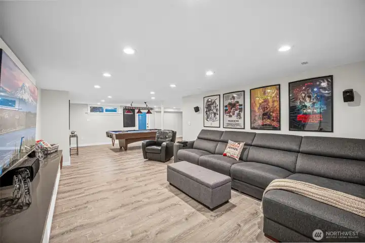 Another view of lower-level family room.
