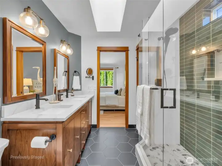 With the double sinks and plenty of counter space, there is room for everyone and everything