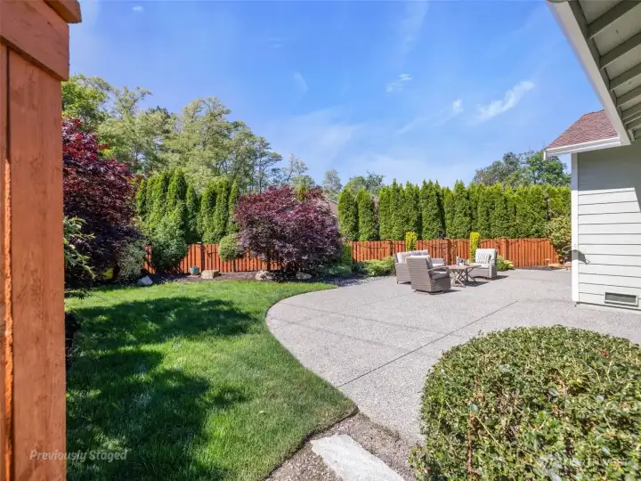 Fully fenced backyard - so beautiful - so private