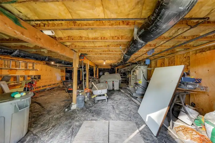Water heater and furnace under the house.