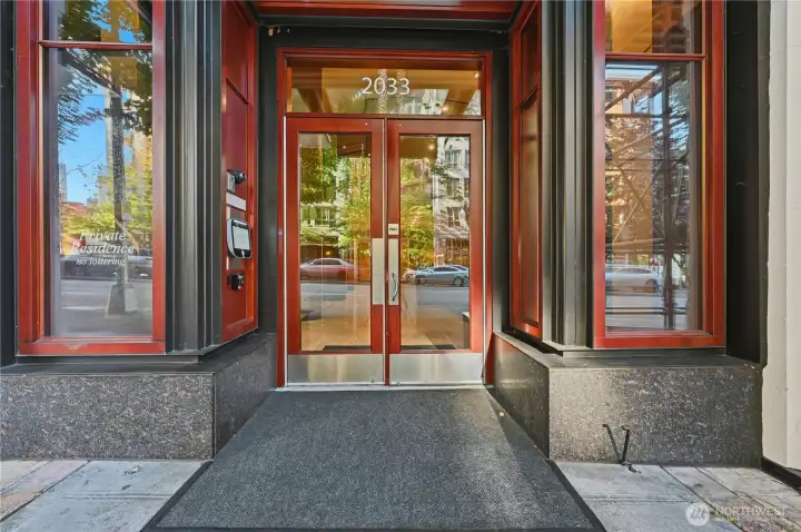 Main entry to Cristalla Condominium.