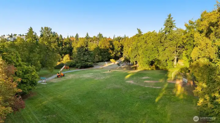 Cowen Park right across the street.  Walking, bike riding, and nature