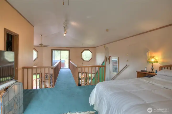 Catwalk leading to large deck overlooking Conner Creek