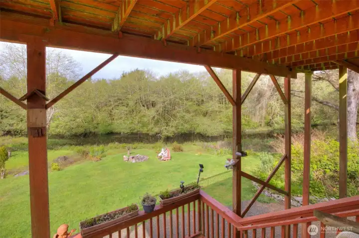 View from 2nd deck, patio area.