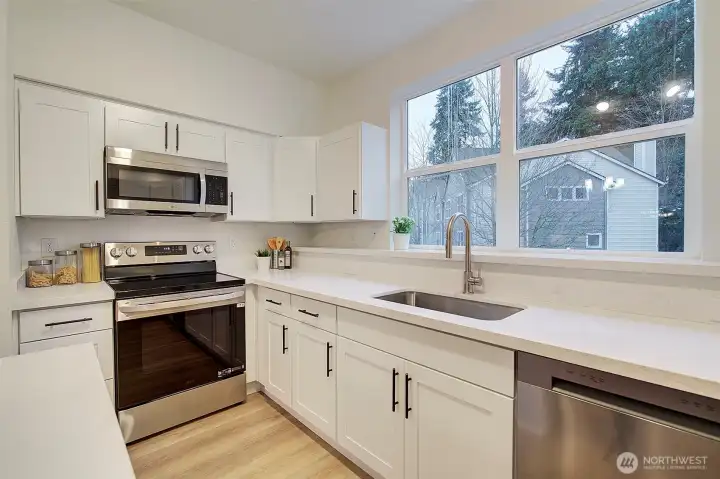 Lots of natural light and new appliances too!