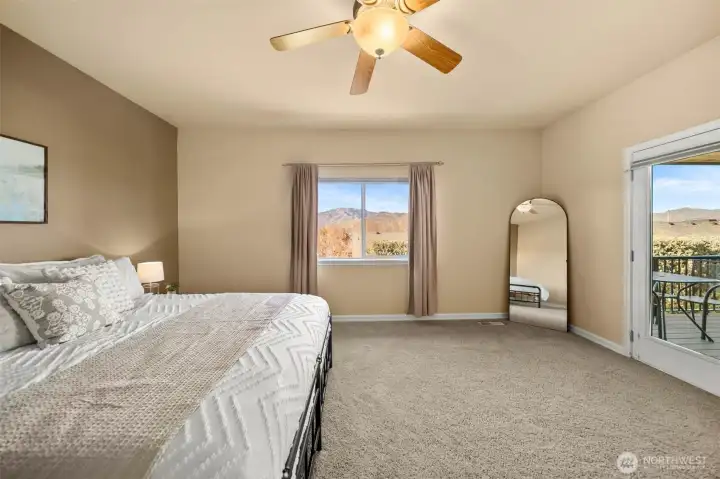 Not to mention the views out the primary bed window and access to the back deck!