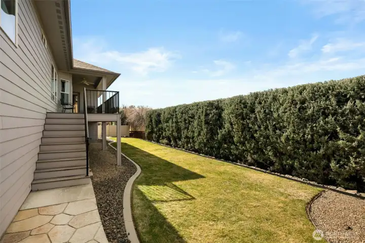 Backyard has garden space available too!