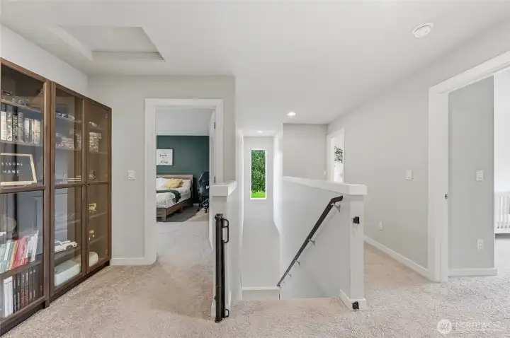 Upstairs bonus area.  Bookcases are excluded in sale.