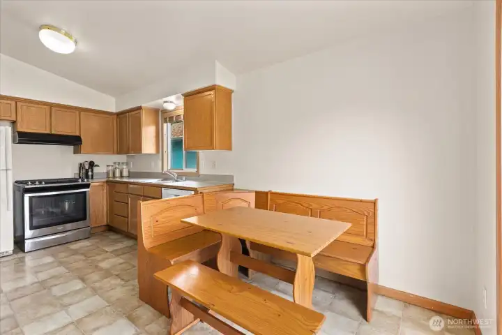 Seamless flow into dining and kitchen spaces