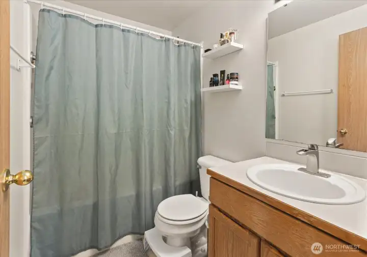 Primary bathroom with convenient layout
