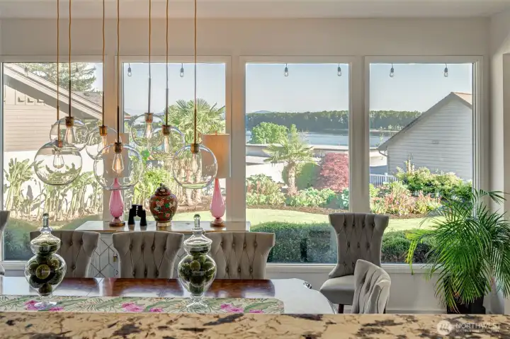 View from kitchen toward dining room and Columbia River