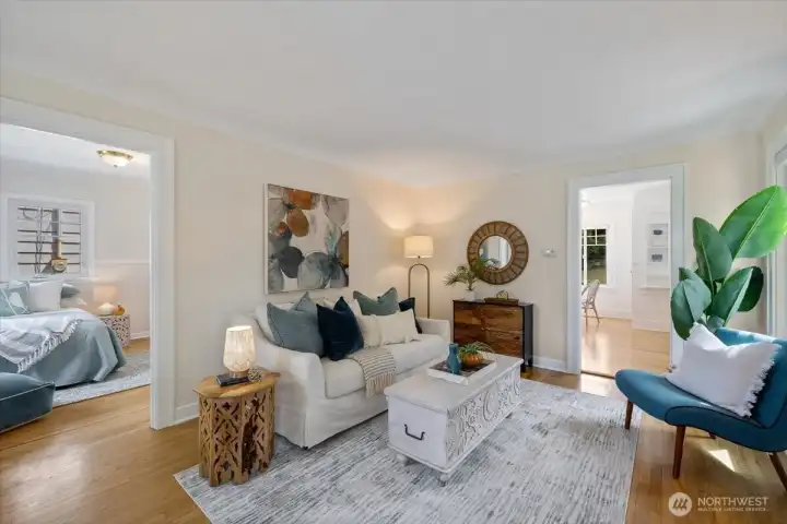 Updated windows, light bright, hardwood floors throughout, and high ceilings