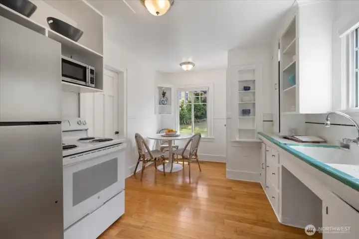 Kitchen, with dining room table.