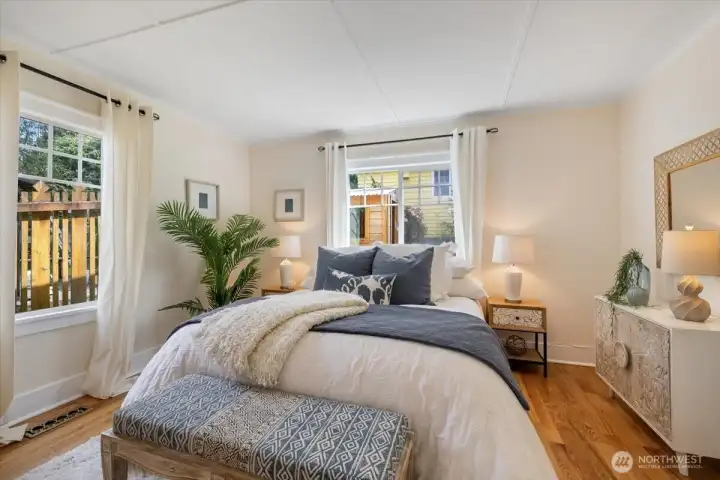 Primary bedroom accommodates King sized bed
