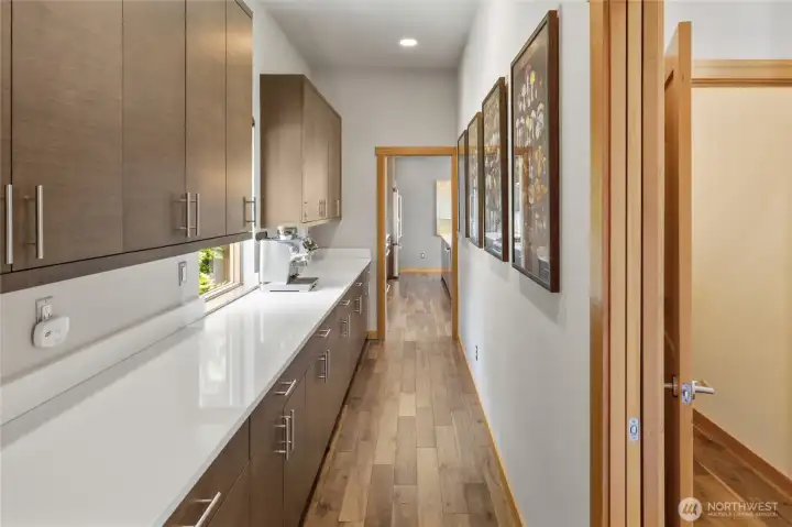 Butler's pantry with plenty of storage