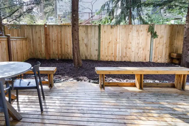 Incredible new fence creates private yard.