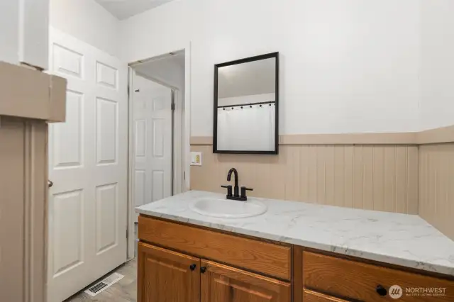 Plenty of counter space and cabinets