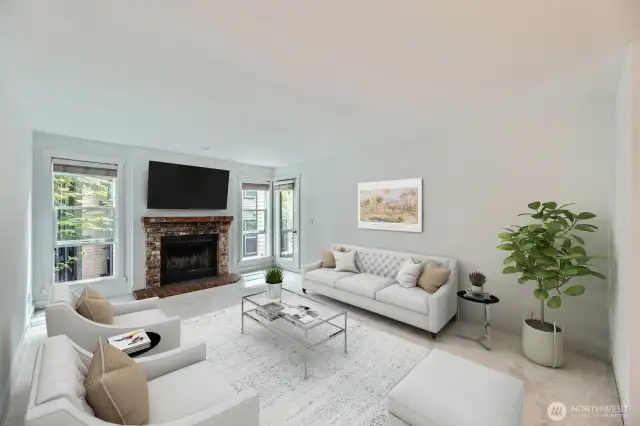 Virtually staged living room