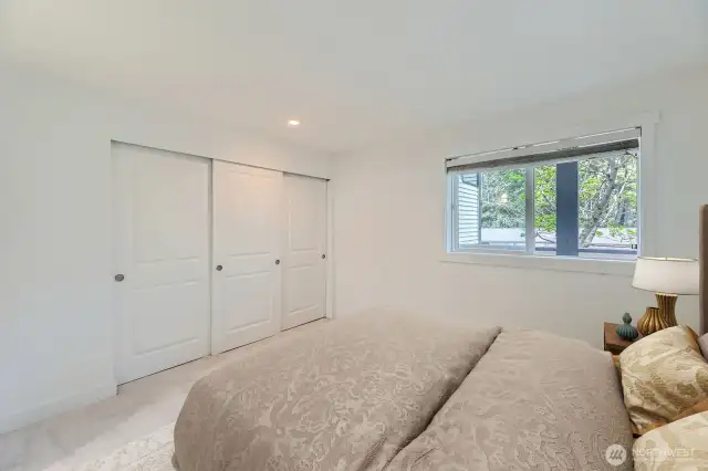 Virtually staged primary bedroom