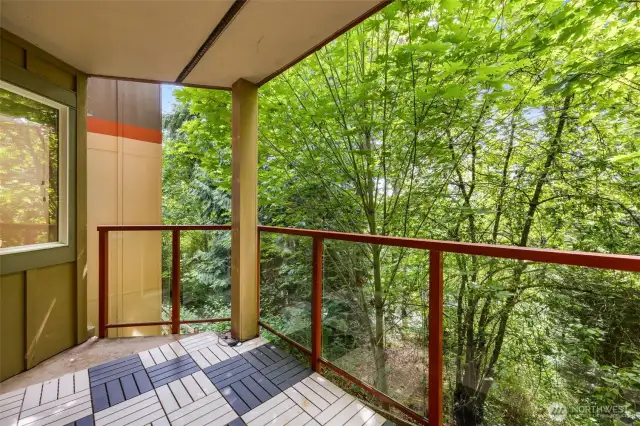 Back patio with great privacy and tranquility.